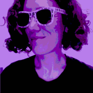 Analog Tara At the Switch Hotel cover with purple tinted photo of Tara in piano patterned sunglasses